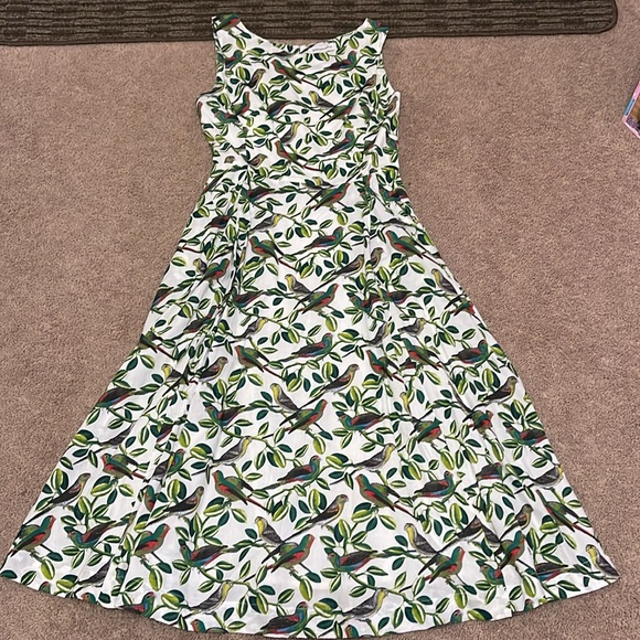 NWOT Emily and Fin Jasmine Parakeets Print Dress - Picture 3 of 9